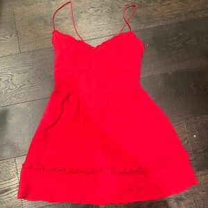 Red Reformation Marin Mini Dress in Cherry